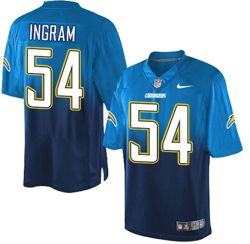 Nike Chargers #54 Melvin Ingram Electric Blue/Navy Blue Men's Stitched NFL Elite Fadeaway Fashion Jersey